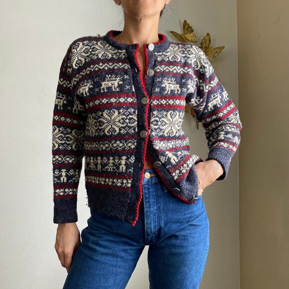 vintage wool cardigan - Picture 3 of 5